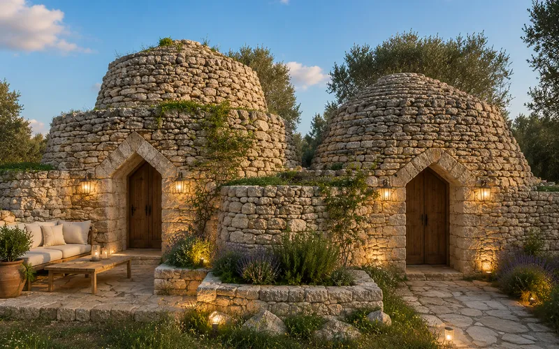 Land with old Trullo and olive trees